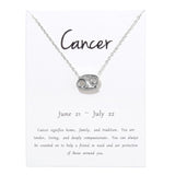Birthday Gifts 12 Constellation Zodiac Pendant Necklace With White Card