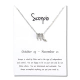 Birthday Gifts 12 Constellation Zodiac Pendant Necklace With White Card