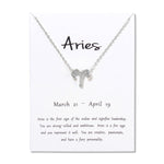 Birthday Gifts 12 Constellation Zodiac Pendant Necklace With White Card