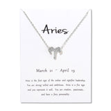 Birthday Gifts 12 Constellation Zodiac Pendant Necklace With White Card