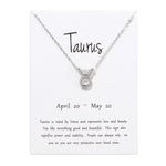 Birthday Gifts 12 Constellation Zodiac Pendant Necklace With White Card