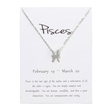 Birthday Gifts 12 Constellation Zodiac Pendant Necklace With White Card