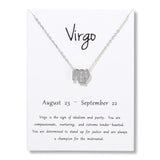 Birthday Gifts 12 Constellation Zodiac Pendant Necklace With White Card