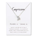 Birthday Gifts 12 Constellation Zodiac Pendant Necklace With White Card