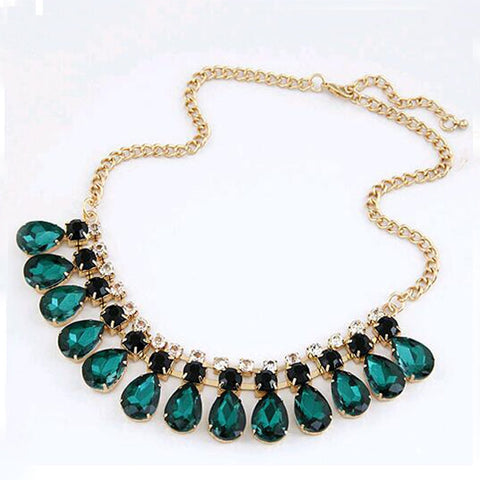 IPARAM  new fashion jewelry green crystal necklace