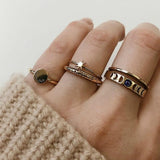 New Ring Popular Fashion Simple Retro Star Awn Moon Letters Women's Ring