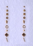 9 Pairs/set Gold Silver Crystal Earrings Set Women Female R