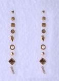 9 Pairs/set Gold Silver Crystal Earrings Set Women Female R