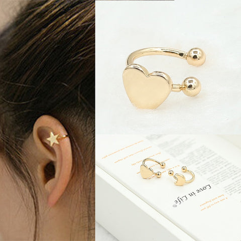 1PC Fashion Small Gold Silver Copper Moon Clover Star Heart