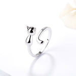 Mossovy Cubic Zircon White Fish Adjustable Silver Ring Fairy Tale Dream Rings for Woman