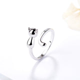 Mossovy Cubic Zircon White Fish Adjustable Silver Ring Fairy Tale Dream Rings for Woman